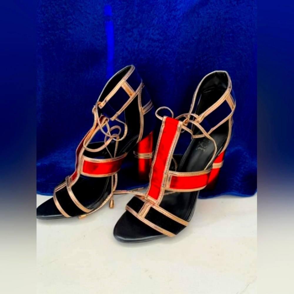 Metallic Trim Colorblock Lace